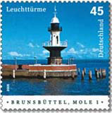 Briefmarke Brunsbüttel, Mole 1