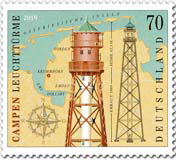 Briefmarke Leuchtturm Campen
